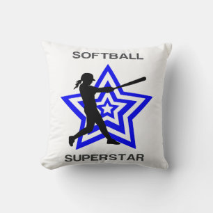 Girls Softball Superstar Custom  Cushion