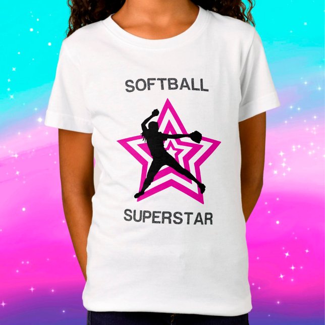 Girls Softball Superstar Pitcher T-Shirt (Creator Uploaded)