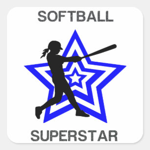 Girls Softball Superstar  Square Sticker