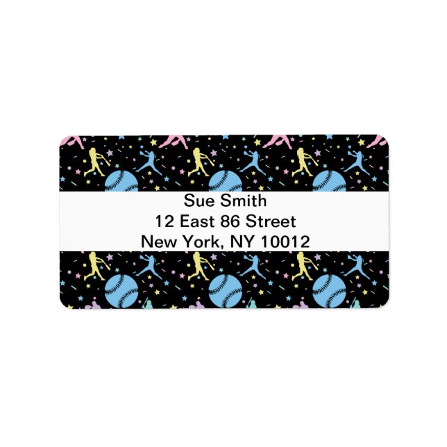 Girls Softball - Women Players with Stars Label (Front)