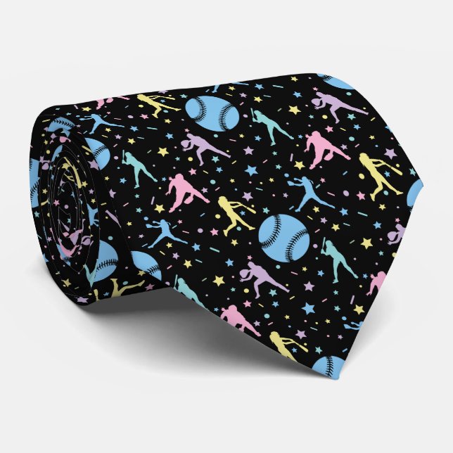 Girls Softball - Women Players with Stars Tie (Rolled)