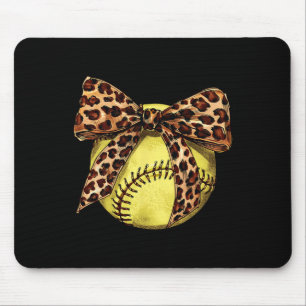 Girls Softll Leopard Animal Print Bow Ribbon Mom D Mouse Mat