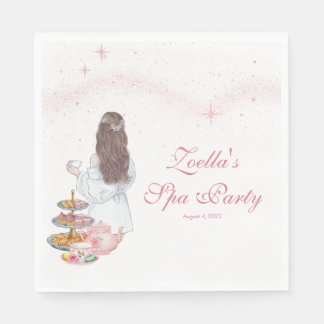 Girls Spa Day Fancy Tea Party Napkin