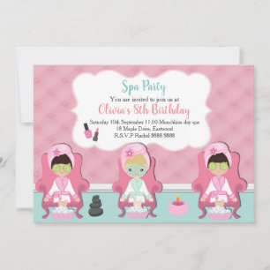 Girls Spa Invitation Pamper party Invite
