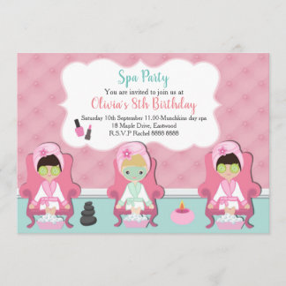 Girls Spa Invitation Pamper party Invite