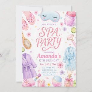 Girls Spa party Birthday Invitation
