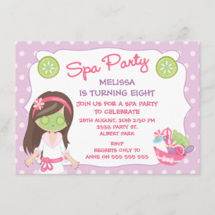 Girls Spa Party Birthday Party Invitation