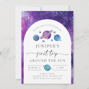 Girl's Space Birthday Invitation   Space Birthday