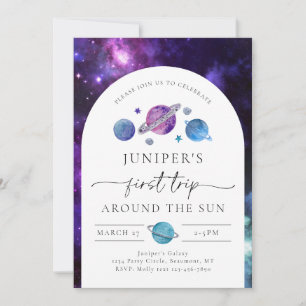 Girl's Space Birthday Invitation   Space Birthday