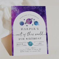 Girl's Space Birthday Invitation | Space Birthday