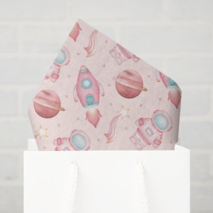 Girls Space Birthday Pink Astronaut Tissue Paper