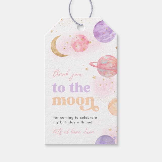 Girl's Space Thank You Tags (Front)