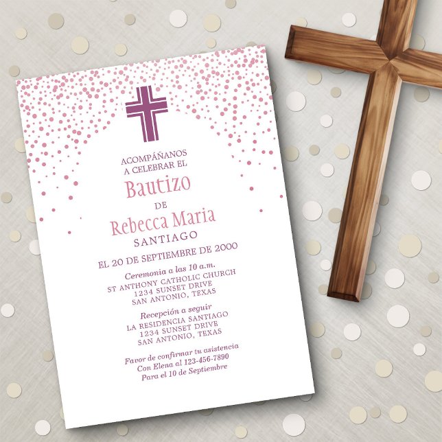 Girls' Spanish Baptism Invitation (Creator Uploaded)