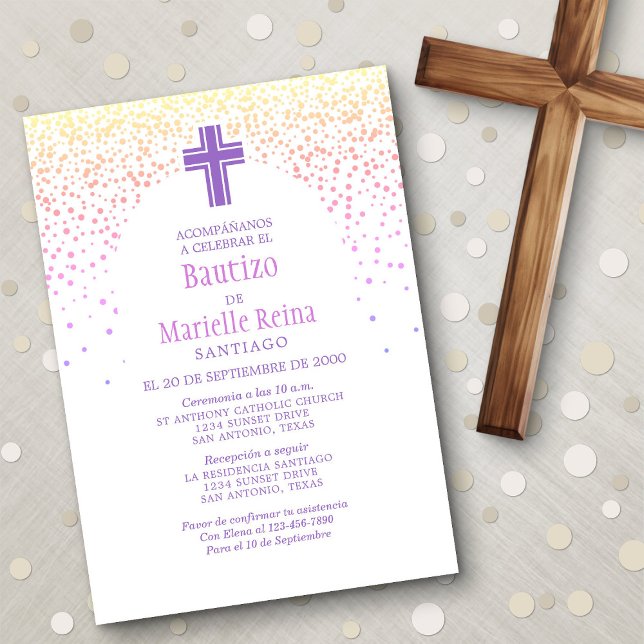 Girls' Spanish Baptism Invitation (Creator Uploaded)