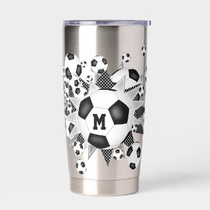 girls sports soccer balls stars insulated tumbler