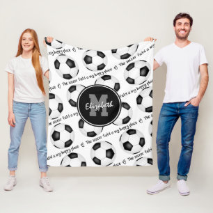 girls sports The soccer field is my happy place Fleece Blanket