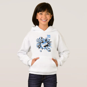 girls sporty light blue black volleyballs stars
