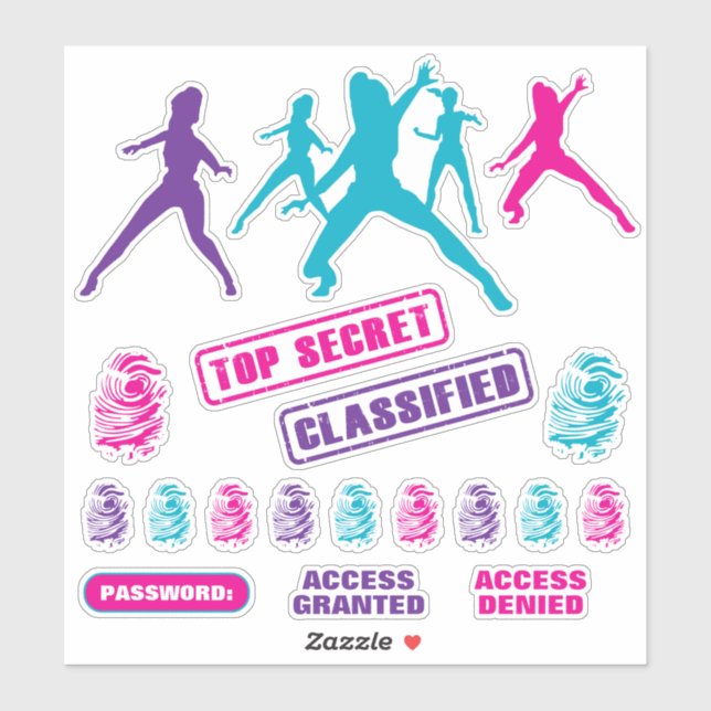 Girls Spy Party Stickers (Sheet)