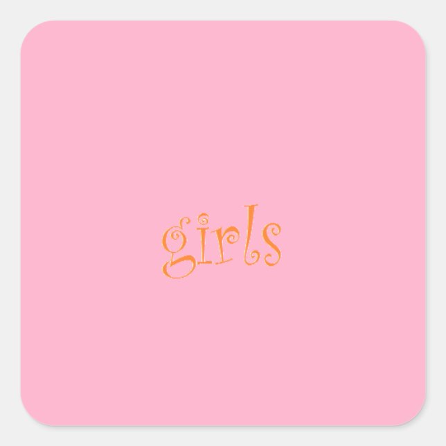 girls square sticker (Front)