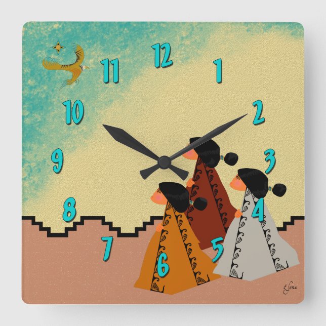 Girls Square Wall Clock (Front)