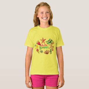 Girls' Sunny Hello Summer Tee - Radiant Tropical