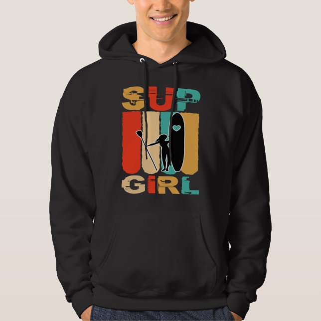 Girls SUP Stand Up Paddling Surfer Surfing Hoodie (Front)