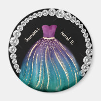 Girls Sweet 16 Ombre Dress and Rhinestones   