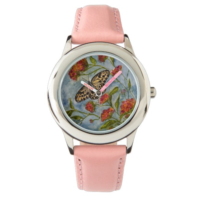 Girls Sweet Butterfly Kids Watch (Front)