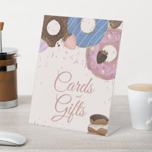 Girls Sweet Donut Pastel Cards & Gifts Birthday Pedestal Sign