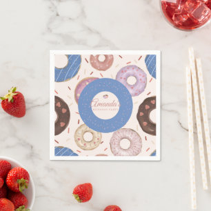 Girls Sweet Doughnut Pastel Birthday Napkin