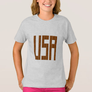 Girls T-Shirt ash USA CHOCOLATE
