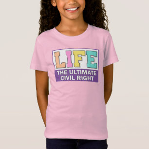 Girls' t-shirt with a pastel design.