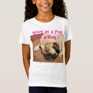 Girl's t-shirt with Ernie the snug pug on front