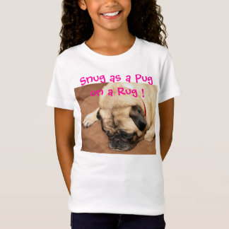 Girl's t-shirt with Ernie the snug pug on front
