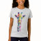 Girls T-Shirts - Multi Coloured Giraffe