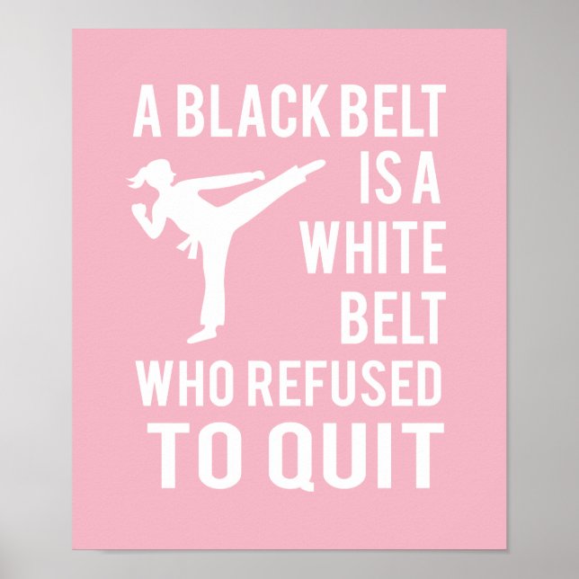 Girl's Taekwondo Karate Black Belt Congratulations Poster (Front)
