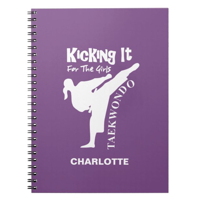 Girls Taekwondo Martial Arts Notebook (Front)