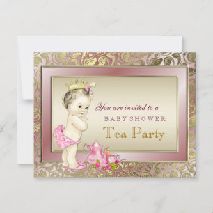 Girls Tea Party Baby Shower Invitation
