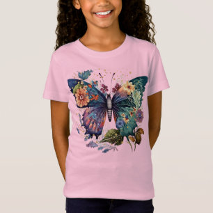 Girls Tee Shirt with Pretty Butterfly