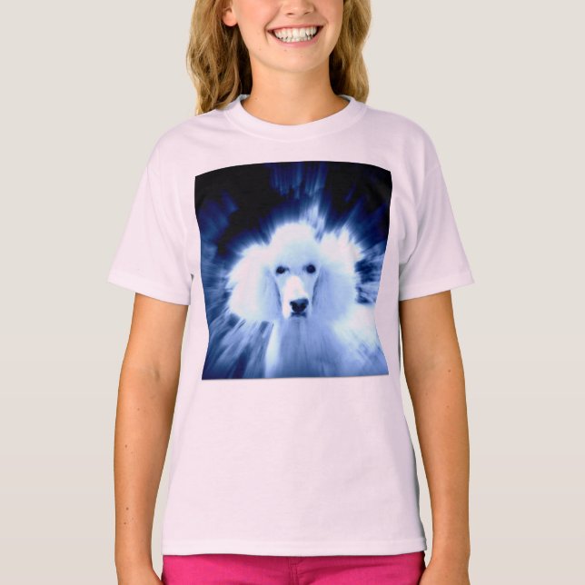 Girl's tee wth white poodle (Front)