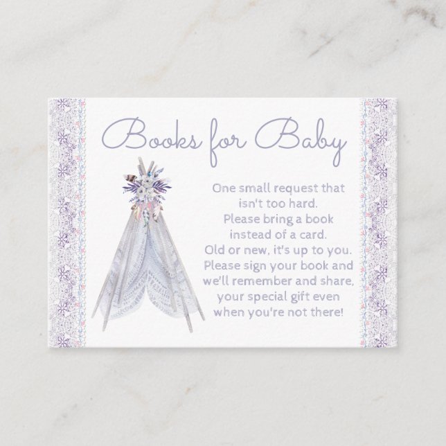 Girls Teepee Tribal Bring A Book Cards (Front)