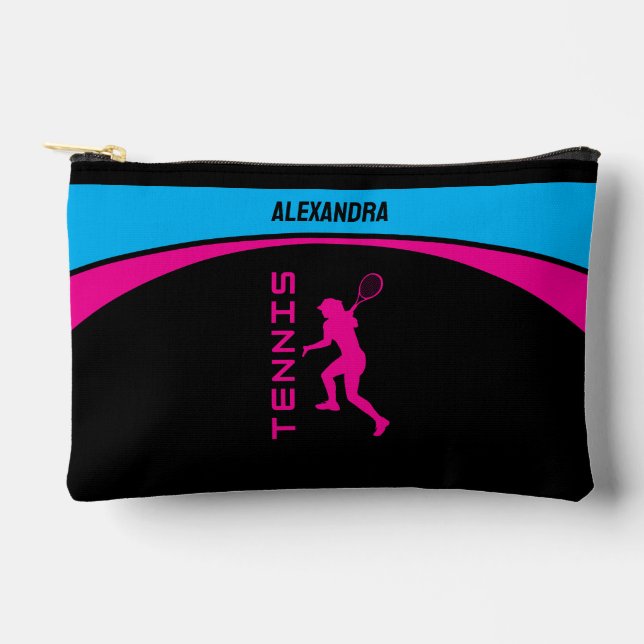 Girls Tennis Birthday Party, Tennis Player Gifts Accessory Pouch (Front)