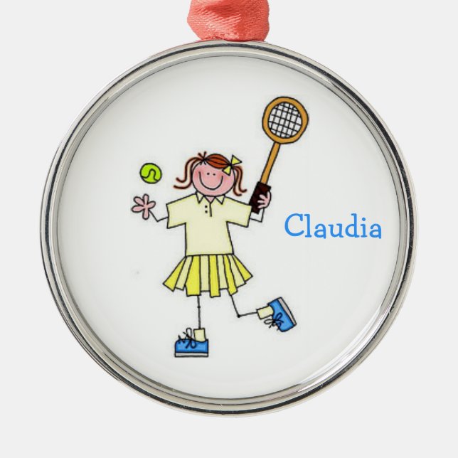 Girls Tennis Ornament (Front)