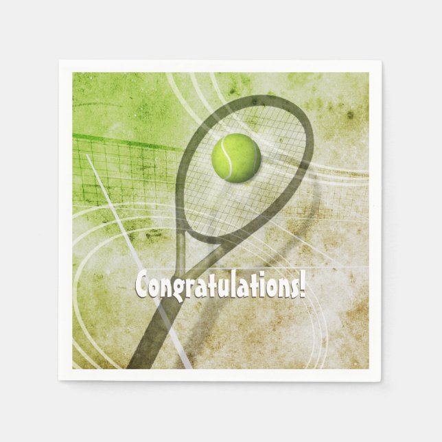 Girl's tennis personalised napkin (Front)