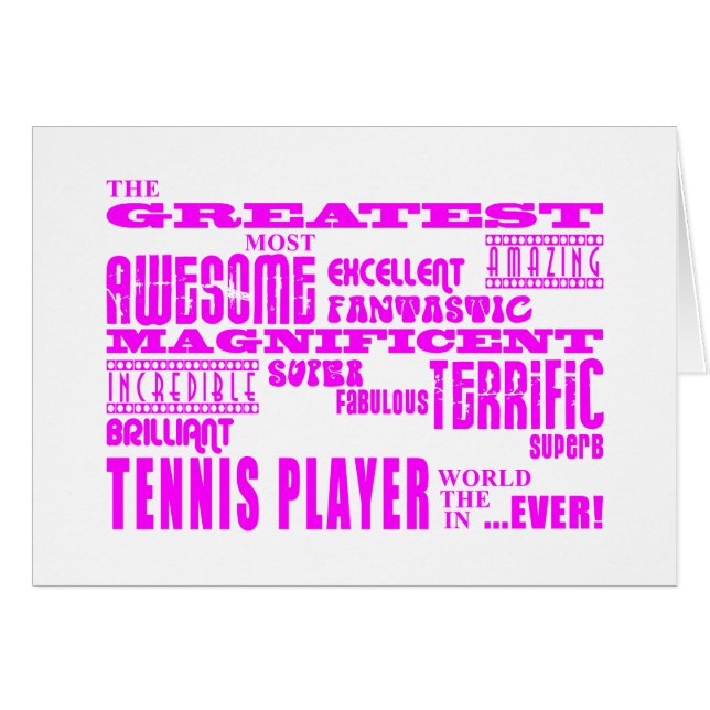 Girls Tennis : Pink Greatest Tennis Player (Front Horizontal)