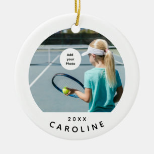 Girls Tennis Player Photo Picture Name Year Dated Ceramic Tree Decoration