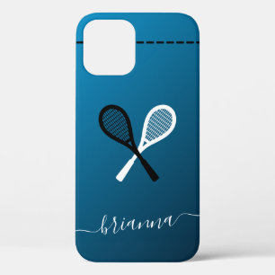 Girls Tennis Racketball Racquet Sport Personalised iPhone 12 Case