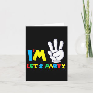 Girls Third Birthday Shirt 3rd Birthday Lets Party Card