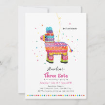Girl's Three Esta Birthday Invitation
