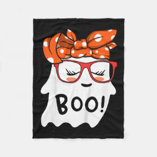 Girls Toddler Happy Halloween Ghost With Bandanna Fleece Blanket